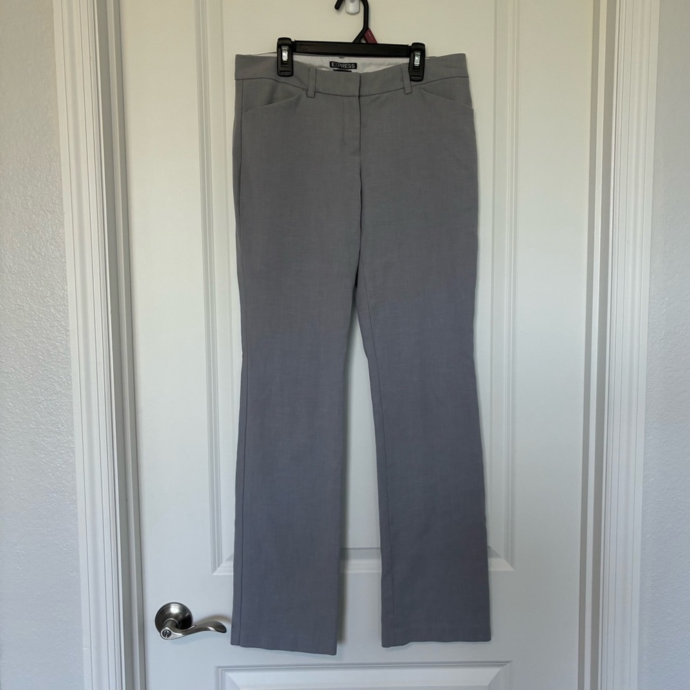 Express Editor Gray Trousers Career Dress Pants Women’s 4R Minimalist Neutral